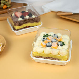 Quảng trường cao rõ ràng minh bạch Pet nhựa bánh <span class=keywords><strong>container</strong></span> số lượng lớn tráng miệng bao bì rõ ràng nhựa bánh hộp cho thực phẩm sử dụng - Product Image 6