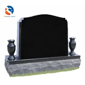 थोक नमूना डिजाइन समाधि काले ग्रेनाइट समाधि का पत्थर और स्मारकों क़ब्र का पत्थर
