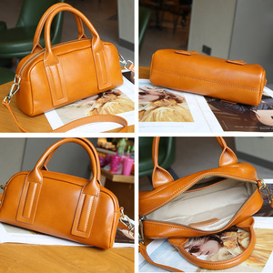Sac Ando vintage en cuir de vache véritable, sac à main Boston pour femme, sac bandoulière - Product Image 3