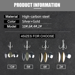 Spinpoler Câu Cá Thìa Bạc Vàng Với #10 #<span class=keywords><strong>6</strong></span> #4 #2 Mạnh <span class=keywords><strong>Treble</strong></span> Móc 1 Miếng Cho Cá Rô Cá Da Trơn Động Vật Ăn Thịt Cá - Product Image 3