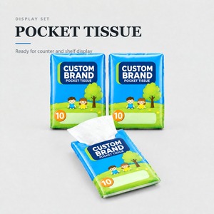 กระดาษทิชชูแบบพกพา ยี่ห้อสั่งทำพิเศษ แพ็คเดี่ยว 10 แผ่น แบบแบน - Product Image 6