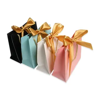 SESI定制精品礼品珠宝纸奢华标志购物袋Bijoux生态珠宝纸袋带标志