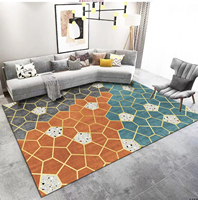 Tapis de chambre rectangulaire géométrique moderne en polyester, pliable, antidérapant, doux, à prix abordable, pour la décoration intérieure - Vente en gros