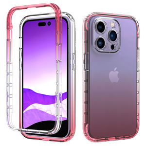 เคสโทรศัพท์ไล่ระดับสีโปร่งใสสูงสำหรับ iPhone 16 17 Pro Air Max 15 14 13 11 8 Pro Max PLUS S23 S22 S21 PLUS ultra - Product Image 1