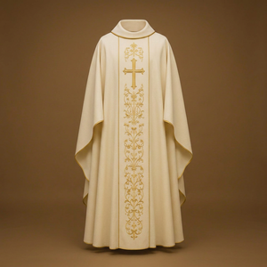 Casulla Bordada Católica, Casulla Bordada Personalizada para Iglesia, Casulla Tradicional Católica Bordada - Product Image 1