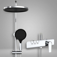 Système de douche apparent Weihao en nickel brossé, kit mitigeur mural en laiton, ensemble de douche 3 fonctions à touches piano pour salle de bain