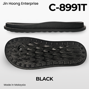 Sandalias de PVC Negras para Hombre Jin Hoong C-8991T, Suela Exterior Ligera y Cómoda, Plantilla Integrada de 30 mm de Grosor, Antideslizante - Product Image 2
