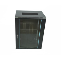 Armoire réseau murale en acier 15U 19 pouces, profondeur 450 mm, porte en verre trempé, noire, en stock, personnalisable