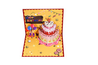 Nouveau Creative 3d Pop-Up Carte-Cadeau Gâteau Aux Fraises Cartes D'anniversaire Invitation 3d Carte De Voeux Avec Enveloppe