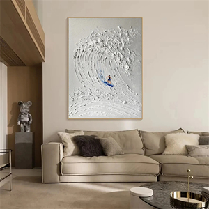 Pintura al Óleo Original al por Mayor, Pintada a Mano, de Cielo y Océano, Arte de Pared 3D en Tonos Neutros Suaves, Decoración para el Hogar, Hotel, Regalo para el Hogar, Decoración para el Hogar - Product Image 5