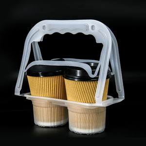 Kahve gitmek için taşıyıcı içecek tasfiye plastik bardak tutucu içecek taşıyıcı kolu ile tek kullanımlık 2 <span class=keywords><strong>4</strong></span> bardak kutu ambalaj - Product Image 5