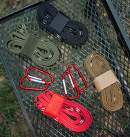 Sangle d'extension de bâche portable en nylon imperméable pour extérieur, avec mousqueton, corde réglable multifonctionnelle pour camping et voyage, corde à linge