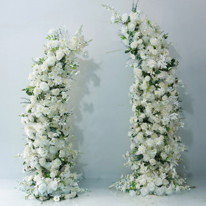 ซุ้มดอกไม้สีขาวสำหรับงานแต่งงาน ชุดตกแต่งดอกไม้ประดิษฐ์สำหรับขอแต่งงาน จัดดอกไม้จำลองสำหรับถ่ายภาพ ซุ้มดอกไม้ประดิษฐ์ - Product Image 1