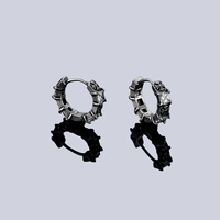 Boucles d'oreilles en fer croisé avec zircon blanc, style rétro sculpté, à clipser, pour hommes et femmes, bijoux tendance mode européenne et américaine