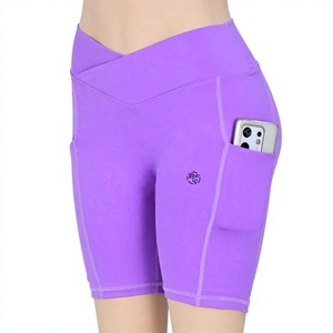 Shorts de Yoga y Fitness de Cintura Alta para Mujer, Personalizados, Antibacterianos, Elásticos, con Cintura Elástica y Estiramiento en Cuatro Direcciones - Product Image 1