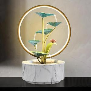 Rueda de Agua Feng Shui, Decoración Redonda de Metal para Escritorio con Luz LED, para Oficina, Hogar, Regalo - Product Image 2