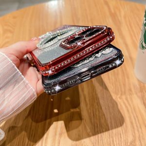 VSTA Premium Glitter gradiente elettroplacca donna donna amore con specchio custodia del telefono per <span class=keywords><strong>iPhone</strong></span> 16 15 14 13 12 11 Pro Max - Product Image 3