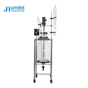 50L Reactor Cylindrical Jacketed Glass Reactor With GG-17 Glass