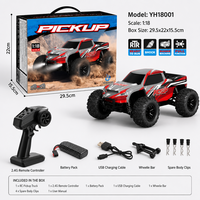 Voiture RC 4x4 haute vitesse 1/18 2,4 GHz, Monster Truck tout-terrain entièrement proportionnel, Buggy télécommandé avec barre anti-roulis et chargeur YH18001