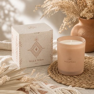 Boîte à bougies en papier semence, motif géométrique bohème, emballage pliable écologique pour bougies de soja, faible MOQ - Product Image 2