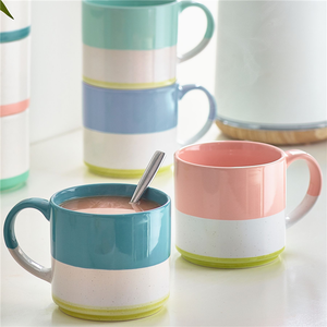 Venta al por mayor diseño novedoso artículo de regalo nórdico agua leche tazas de té hogar Oficina diario personalizado <span class=keywords><strong>taza</strong></span> de café de cerámica <span class=keywords><strong>con</strong></span> mango de flores - Product Image 5
