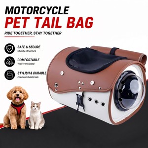 Sac de transport étanche pour animaux de compagnie pour moto, siège arrière, avec fenêtre transparente et laisse de sécurité pour petits chiens, chats, scooter - Product Image 1