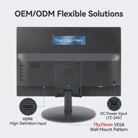 Moniteur industriel 15,6 pouces, écran LCD HD 1280x800 avec panneau VA, port HDMI, support VESA pour système de surveillance CCTV
