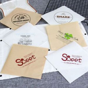 Papier kraft biodégradable imprimé sur mesure, recyclable, à double poche ouverte, résistant à l'huile et à la graisse, pour pizza, pain, beignets, en forme de L - Product Image 5