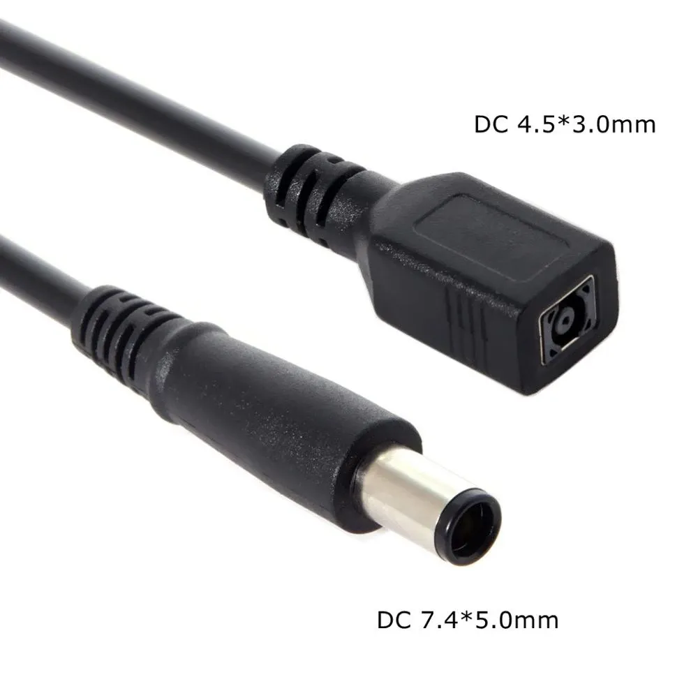 DC Jack 4.5*3.0 milímetros feminino Soquete DC 7.4*5.0 milímetros Plugue macho adaptador de alimentação Cabo Para HP Dell Lenovo Laptop Ultra slim