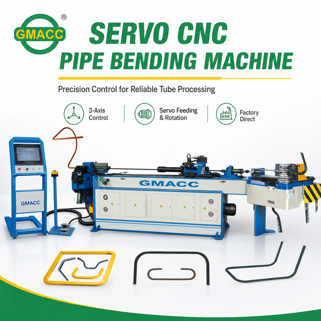 CNC Pipe Bending Machine OD 63mm Hydraulic Tube Bender 15kW Motor Wall Thickness 8mm 40 to 450mm Radius