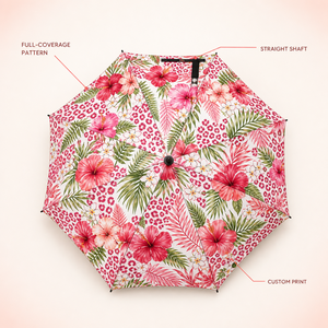 Parapluie de golf promotionnel rose personnalisé, grand format, imprimé panda hexagonal, coupe-vent, ouverture automatique pour adultes, logo personnalisé OEM ODM - Product Image 3