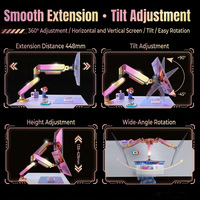 Brazo de Monitor de Aleación de Aluminio Rosa Disponible en Stock, para Escritorio Individual, 32 Pulgadas, con Logotipo Personalizado, Embalaje Manual, Servicio OEM, 2 a 10 KG