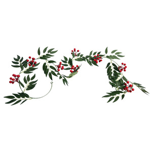 Guirlande de Noël artificielle avec baies rouges et feuilles vertes pour décoration murale intérieure, 200 cm de haut, simulation réaliste - Product Image 5