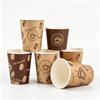 Gobelet jetable écologique en papier kraft de qualité alimentaire à paroi simple avec logo et couleur personnalisables pour café chaud