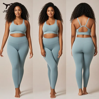 JIEJIN Vêtements de fitness et de yoga personnalisés, Ensembles d'entraînement et de yoga pour femmes grande taille avec contrôle du ventre