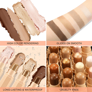Nuevo Highlighting Rod Stick Bronzer Stick <span class=keywords><strong>Iluminador</strong></span> Larga duración Altamente Piamented Skin Brighten Shadow Contour Bronzer - Product Image 4
