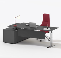 Tavoli da ufficio moderni ergonomici neri Sit To Stand elettrici regolabili in altezza Executive capo CEO Manager Desk