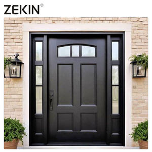 ZEKIN Portes d'entrée à pivot externe de luxe au design américain Double porte antivol en aluminium pour résidentiel - Product Image 3