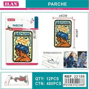 Patch in tessuto Ilan Gemini 8x5 cm termoadesivo per abbigliamento - Product Image 1