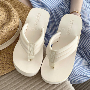 XIXITIAO Sandali Infradito Ultimi Arrivi <span class=keywords><strong>Scarpe</strong></span> Basse Estive da <span class=keywords><strong>Spiaggia</strong></span> in Eva Ciabatte Morbide da Donna Bianche con Zeppa Infradito in Eva per Ragazze - Product Image 2