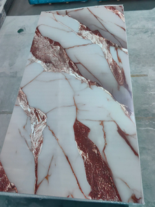 Paneles <span class=keywords><strong>de</strong></span> PVC UV Calacatta Gold |   Paneles Decorativos <span class=keywords><strong>de</strong></span> Pared Estilo <span class=keywords><strong>Mansión</strong></span> con Rejilla WPC, Interiores <span class=keywords><strong>de</strong></span> Lujo para Cafés Coreanos y TikTok - Product Image 1
