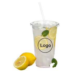 Gobelets en plastique PET transparents à paroi simple personnalisés 98 mm 8/9/10/12/16/20/24 oz jetables pour café glacé, bière, smoothies et boissons froides - Product Image 1