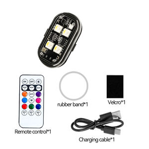 Luz LED Inalámbrica Universal de 7 Colores con Carga USB, Control Remoto, Luz Ambiental para Aeronaves, Motos y Automóviles, 12V 10W - Product Image 1