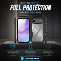 Coque de protection intégrale 360 Slim Armor avec cadre avant et protection d'écran PET pour iPhone 18 Pro Max, 18 Pro, 17 Pro Max, 17 Air, Pro, 17