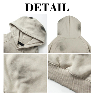 Sweat-shirt à capuche en molleton 100 % coton KingSen personnalisé, manches raglan, imprimé et brodé, effet vintage, streetwear pour homme - Product Image 6