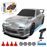 YT 1:24 Auto de Carreras RC 4WD de Alta Velocidad, Mini Auto de Control Remoto con Luces de Colores, Vehículo de Competición, Juguete para Niños