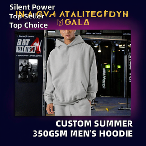 Sudadera con capucha de peso pesado de 100% algodón para hombre personalizada de fábrica, estilo callejero con forro de otoño, informal, de gran tamaño y patrón sólido - Product Image 3