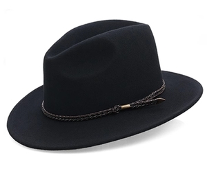 Chapeau en feutre 100 % laine australienne A112003, logo personnalisé, style décontracté, large bord, chapeau jazz unisexe pour hommes et femmes - Product Image 2
