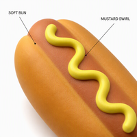 Jouets Squishy Anti-stress en Mousse PU Souple à Remontée Lente, Forme Hot Dog avec Tourbillon de Moutarde, pour Bureau