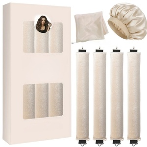 ชุดเครื่อง<span class=keywords><strong>ม้วน</strong></span><span class=keywords><strong>ผม</strong></span>แบบไม่ใช้ความร้อน 5 ชิ้น แกนม้วนผมแบบยืดหยุ่น สีกาแฟ พร้อมผ้าโพกผมสำหรับผมยาว - Product Image 2